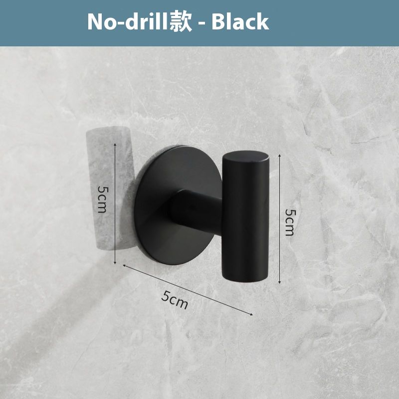 No-Drill No-Stainless Steel 304 Large Bedroom Strong Kitchen Storage Balcony Black Nordic Bathroom Coat Hook_voghion.com
