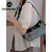 FOUR ONE niche versatile underarm high-end denim style women's shoulder bag, textured crossbody bag_voghion.com