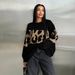 Retro Chic Leopard Print Sweater - Oversized Loose Fit Round Neck Casual Pullover For Women_voghion.com