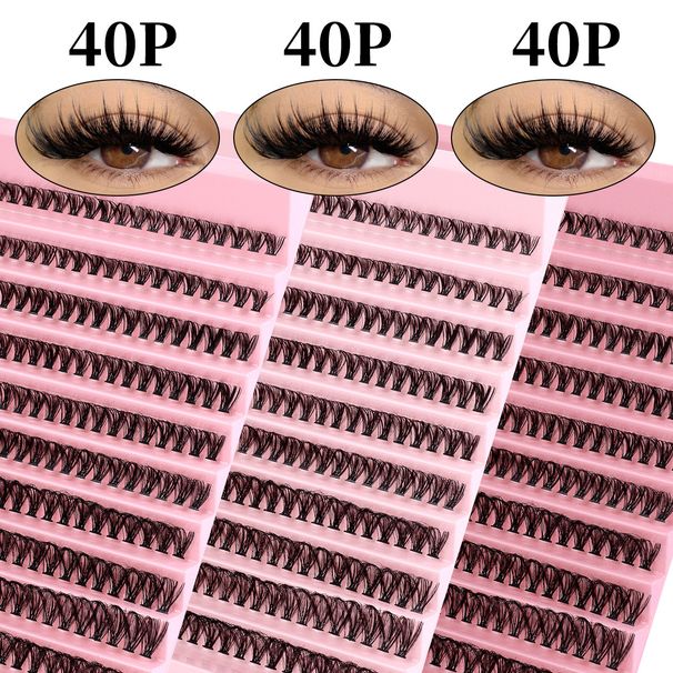 Faux cils segmentés en grappe unique, faux cils 30D 100D, naturels, épais, courbés en D, greffés_voghion.com