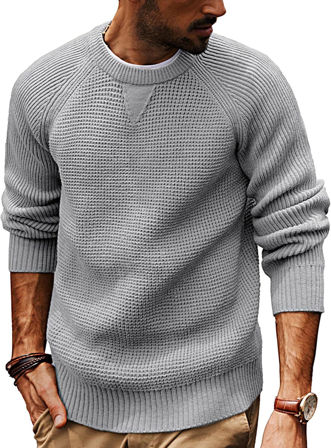 Men's Chunky Knit Sweater – Oversized Winter Pullover With Color-Block Design For Streetwear & Casual Wear_voghion.com