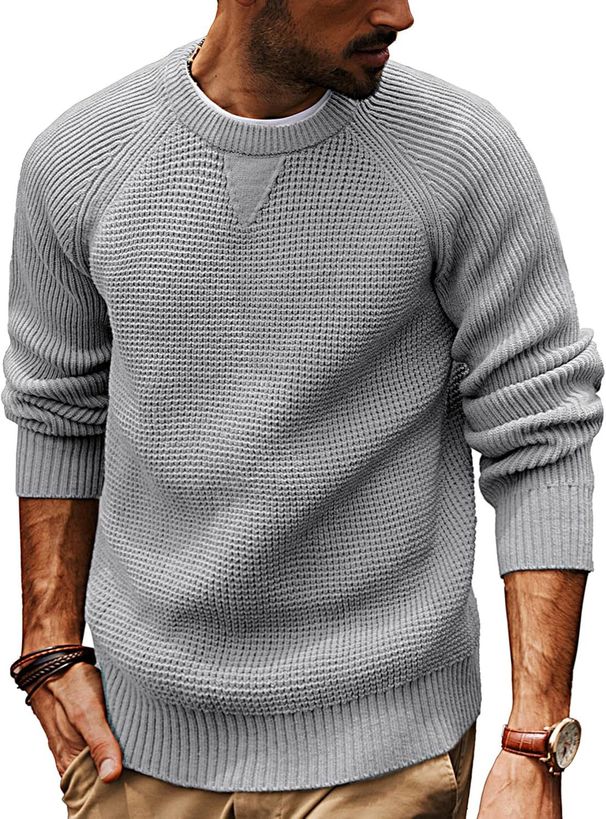 Men's Chunky Knit Sweater – Oversized Winter Pullover With Color-Block Design For Streetwear & Casual Wear_voghion.com