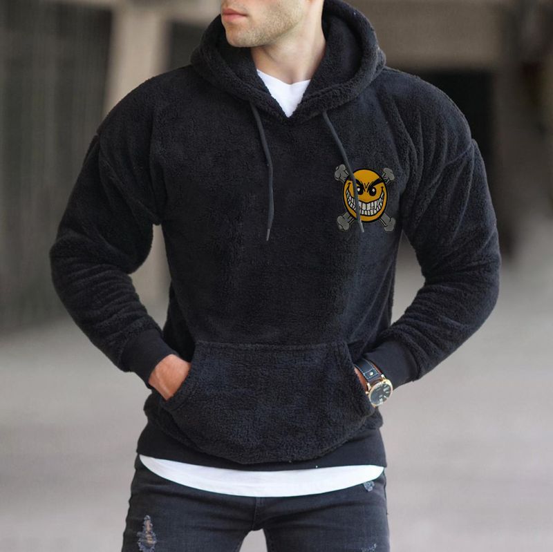Herrkläder Luvtröja fall fleece herr lös mode hoodie_voghion.com