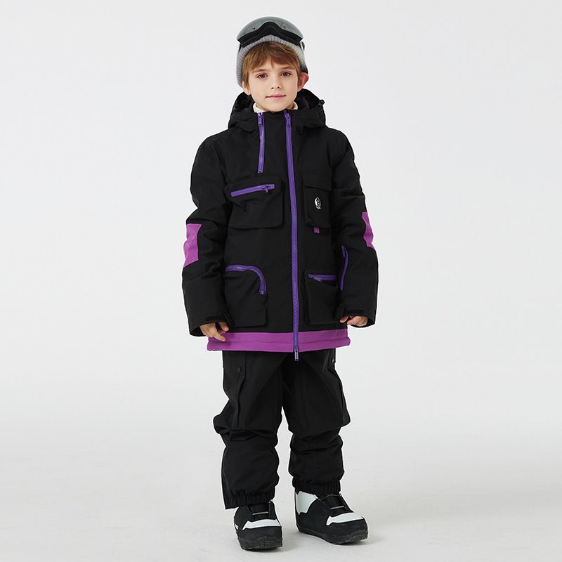 Conjuntos de trajes de esqui infantis Koosspeak para meninos e meninas, à prova d'água e quentes, para atividades ao ar livre no inverno, snowboard e trajes de esqui infantis de prancha dupla_voghion.com