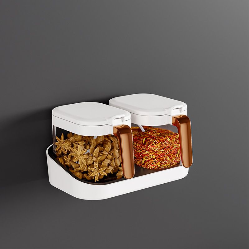 Kichenopbewahrungsbox Wandmontéiert Kichengewierzopbewahrungsbox Haushalt integréiert Multi-Raster Gewierzglasset_voghion.com