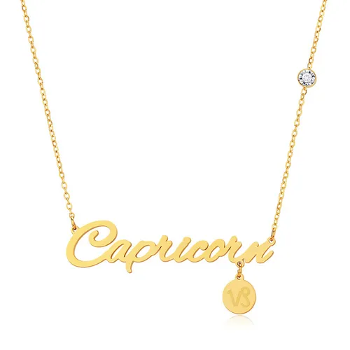 Collana con lettera inglese alla moda da donna in acciaio al titanio con diamanti, dodici costellazioni, ciondolo, catena per clavicola_voghion.com