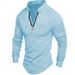 Men's Clothing Border Spring And Autumn New European And American Men's Daily Casual Arm Pleated Zipper Long Sleeved Polo Shirt_voghion.com