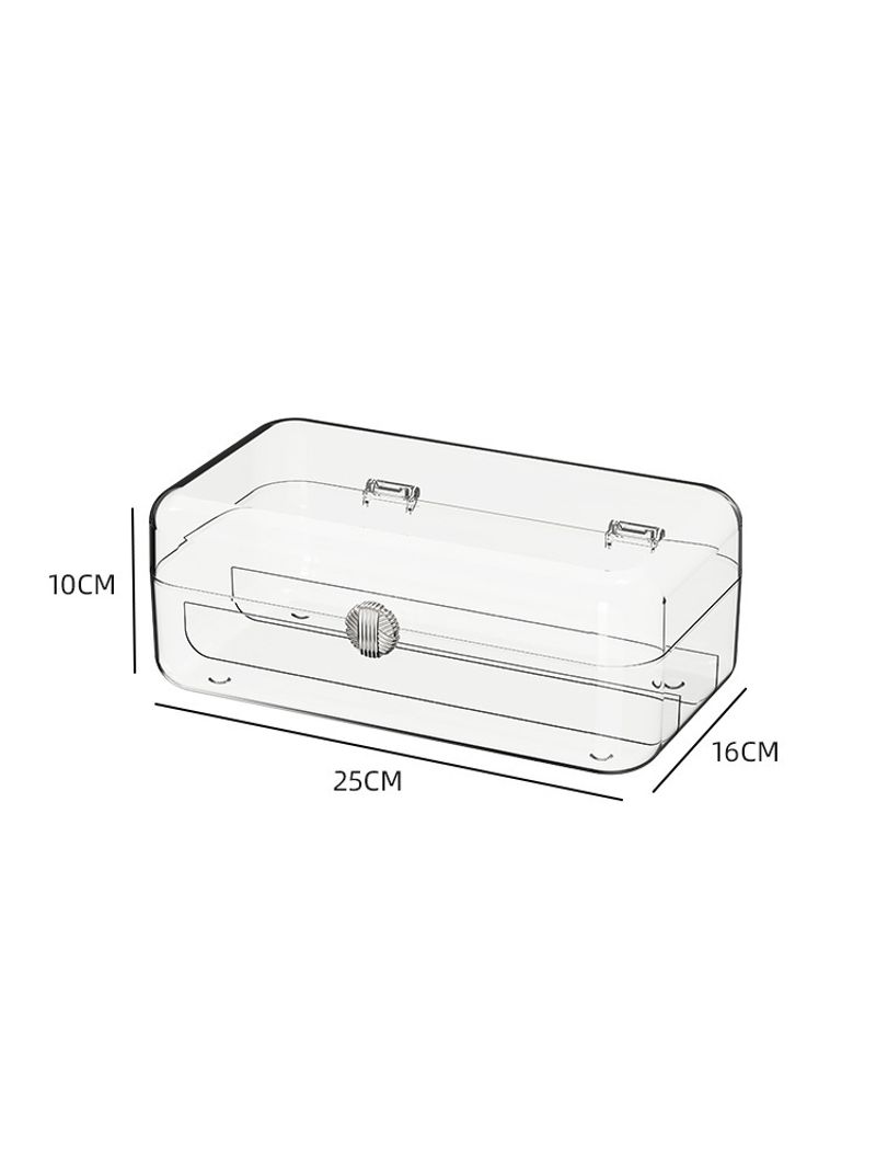 Bandeja transparente para maquillaje de mesa con tapa, para sombras de ojos, con cojín de aire, para polvos, cuidado de uñas y cosméticos._voghion.com