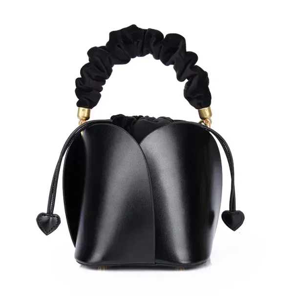UBELLIN Mini borsa a secchiello da donna in vera pelle, borsa a tracolla da donna, borsa a forma di fiore, borsa a mano Y, borsetta 250107_voghion.com