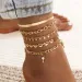 Fußkettchen Wukalo Boho Strass Herz Anhänger Fußkettchen für Frauen Böhmischen Sommer Strand an Fuß Knöchel Armbänder Schmuck_voghion.com