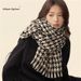Sciarpa a griglia Thousand Bird 2024 con atmosfera coreana, calore invernale da donna, stile pigro Ins, sottocollo_voghion.com
