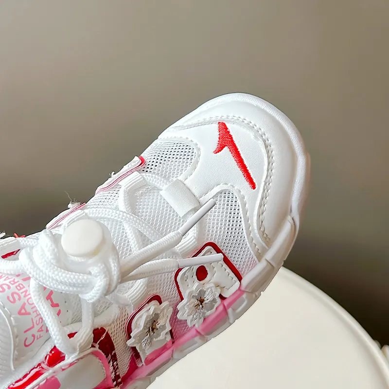 Marque 2024 Nouvelle Été Rose Chunky Baskets Respirant Maille Épaisse Semelle Filles Sport Mode Décontracté Papa Chaussures Femme_voghion.com