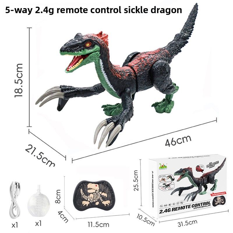 2,4G Große Fernbedienung Spray Dinosaurier Spielzeug Fünf-Wege-Walking Fusarium Tiermodell_voghion.com