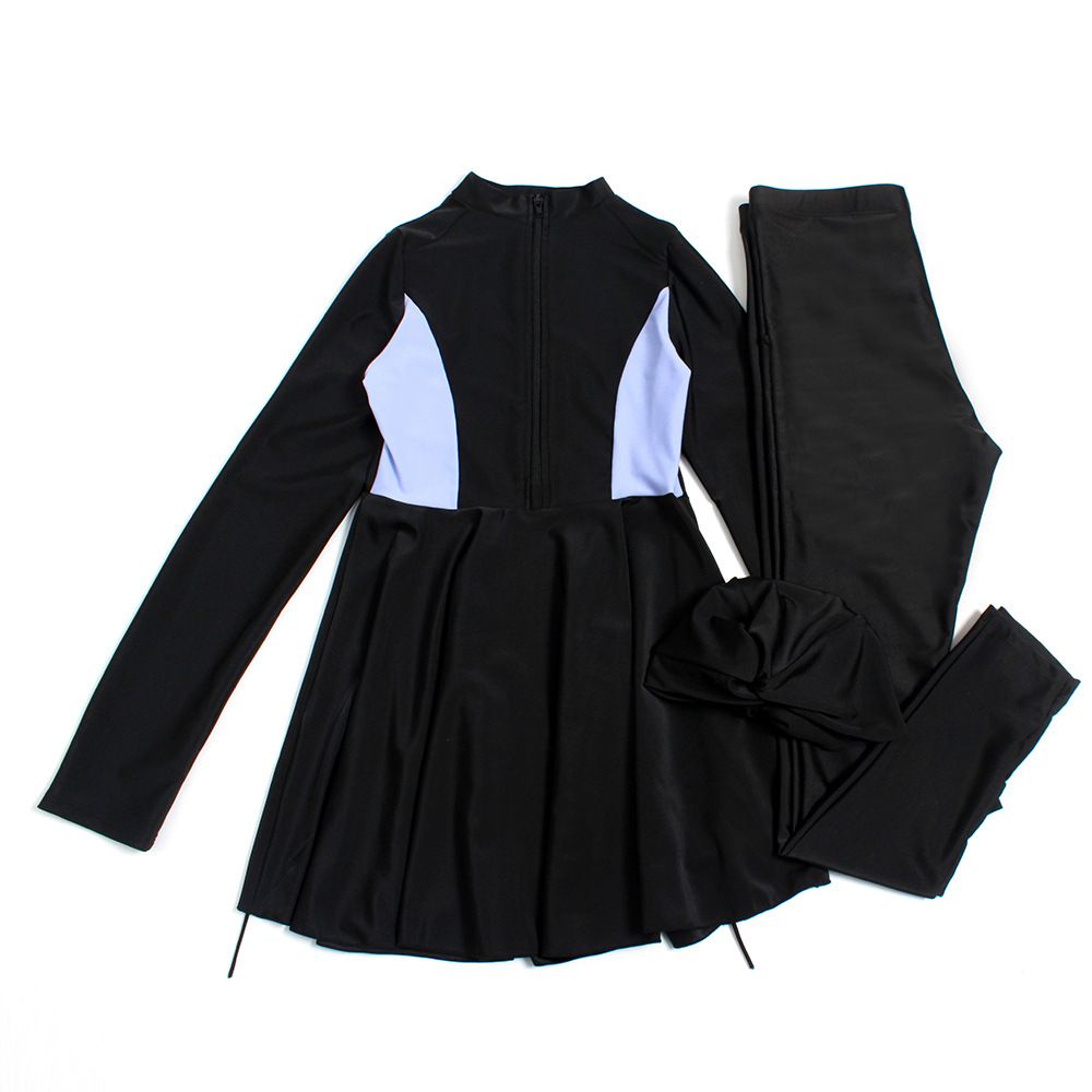 Muslimische Bademode Große Größe Konservative Langarm Hosen Badeanzug Frauen_voghion.com