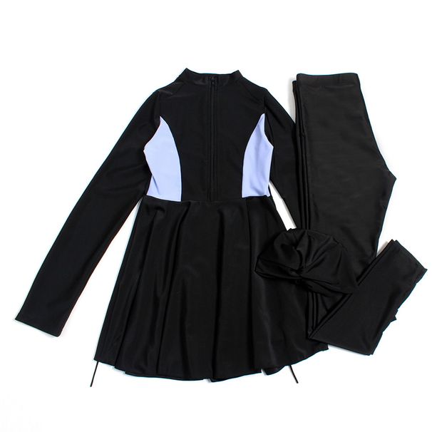 Muslimische Bademode Große Größe Konservative Langarm Hosen Badeanzug Frauen_voghion.com