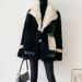 Calm New Winter Mid-Length Lamb Wool Sheep Shearling Sheepskin Fur Coat Women's Patchwork Overcoat_voghion.com