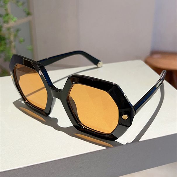 KAMMPT Oversized Men Sungl Fashion Hexagon Frame Gradient Shades Eyewear Women 2023 Trendy Ins Popular Brand Sun_voghion.com