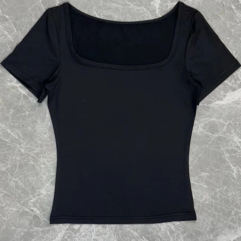 Sexy Damen Tops Pullover T-Shirt Sexy U-Ausschnitt Langarmshirt mit Strumpfhose_voghion.com