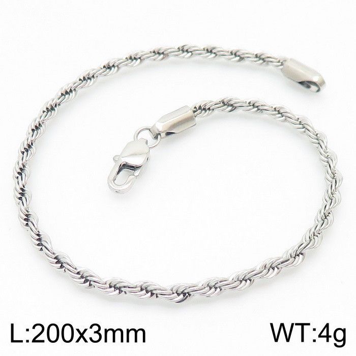 Bracelets pour hommes en acier titane, bijoux tendance, simples, avec boucle torsadée, 4/6/8 mm_voghion.com