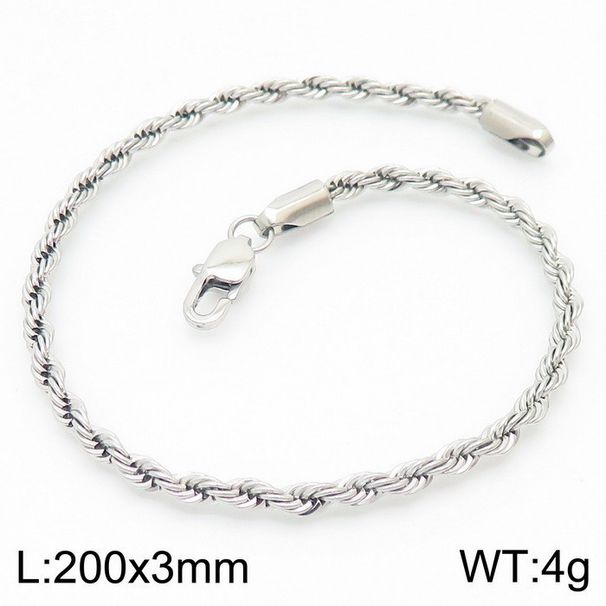 Bracelets pour hommes en acier titane, bijoux tendance, simples, avec boucle torsadée, 4/6/8 mm_voghion.com