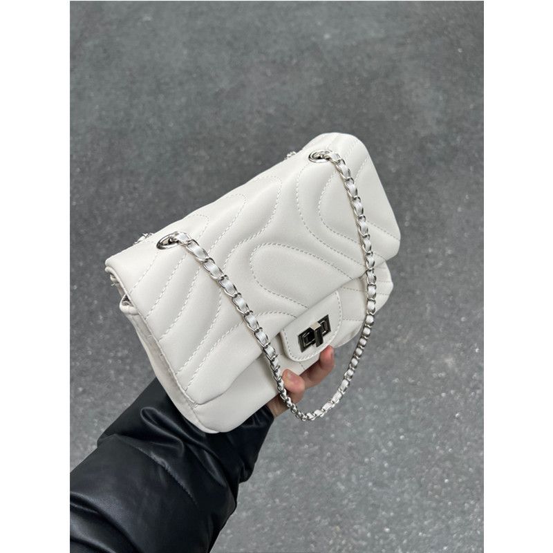 Square with Embroidered Thread, Texture Underarm Summer Chain Trendy Bag, Small Fragrant Wind, One Shoulder Crossbody_voghion.com
