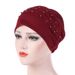 New Hexagonal Discounted Pile Hat Solid Color Beaded Baotou Hat Turban Hat in Stock_voghion.com