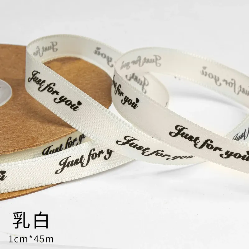 50 Yard Satinband "Just for You" Band zum Verpacken von Geschenken für Hochzeitssträuße_voghion.com
