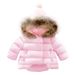 Cappotto invernale per bambine con collo in vera pelliccia, giacca imbottita calda per bambini e bambine, capospalla con cappuccio in stile coreano_voghion.com
