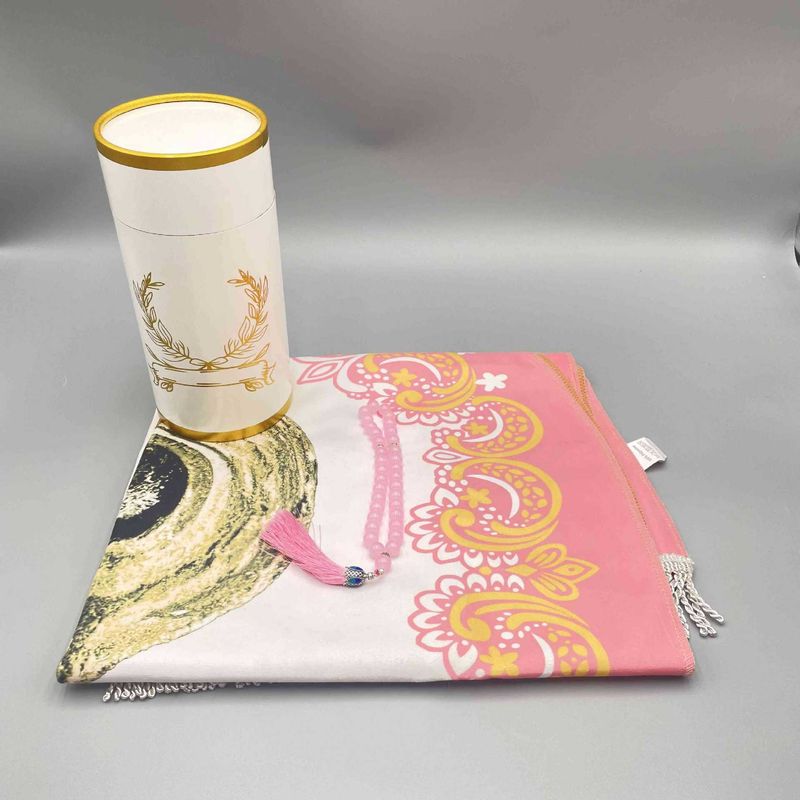 Home Furniture Muslim Carpet Beads Tube Three Piece Gift Set Machine Woven Blanket Gift Three Piece Set_voghion.com