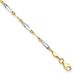 10K Two-tone Polished Fancy Link 1in Ext. Anklet_voghion.com