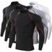Men's Quick-Dry Compression Shirt, High Elasticity Breathable Long Sleeve Workout Top For Running & Gym,_voghion.com