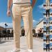 Herrenbekleidung Slim Fit Herren Freizeithose mit schmal zulaufendem Bein – leichtes Polyester, bequem und stilvoll (Khaki, Marineblau, Schwarz, Armeegrün, Hellblau, Braun)_voghion.com