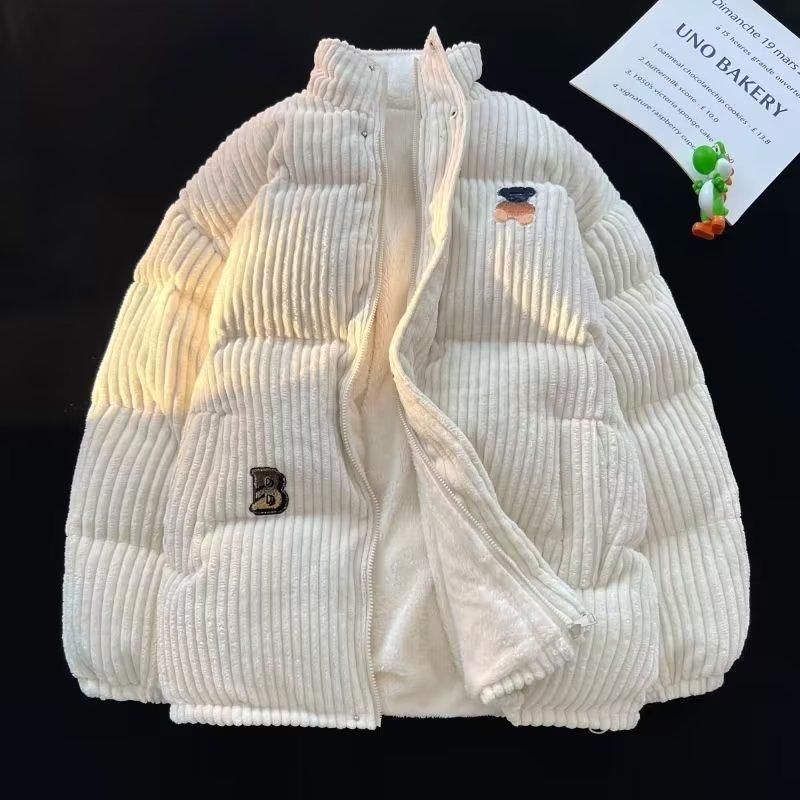 2025 New Autumn Winter Standing Collar Corduroy Coat For Men And Couples, Thick Windproof Cotton Coat, American Cold_voghion.com