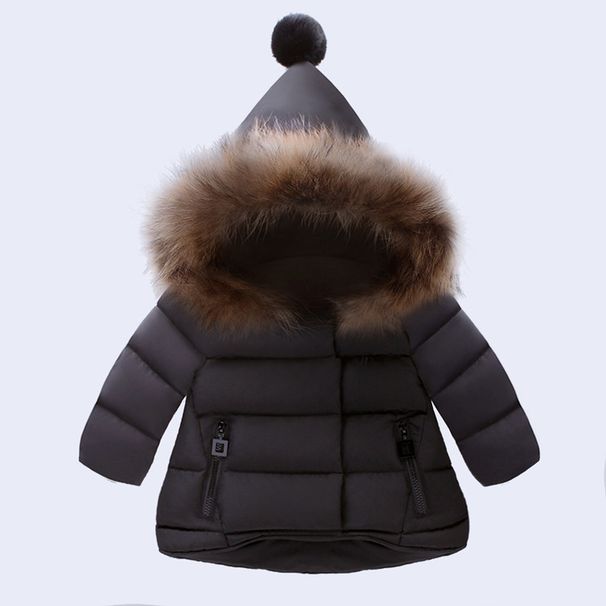 Neue Winterjacke aus Baumwolle für Mädchen im koreanischen Stil für Säuglinge und Kleinkinder, Daunenjacke aus Baumwolle mit dickem Echtpelzkragen für Wärme_voghion.com