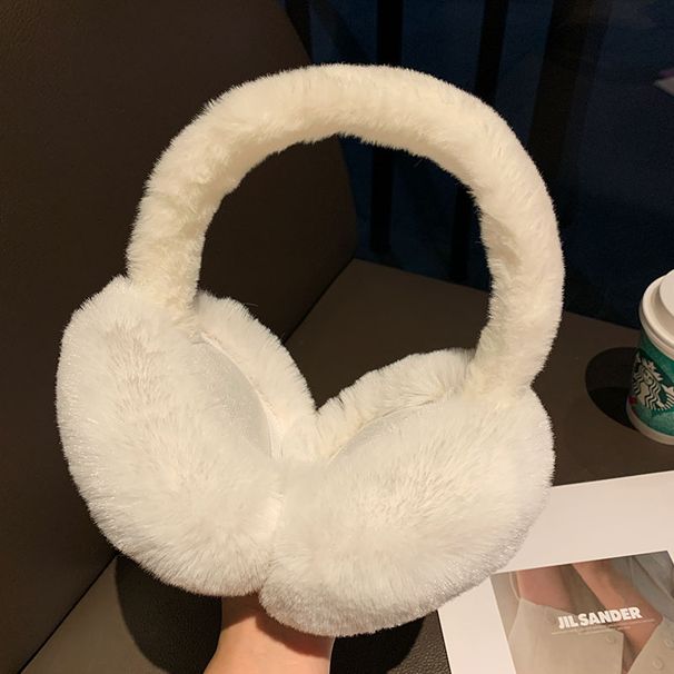 Paraorecchie in peluche bianco da donna, invernali, carini, caldi, antigelo, caldi, copriorecchie, protezione per le orecchie, paraorecchie versatili_voghion.com