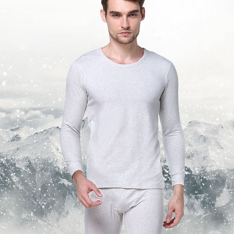 Lenjerie termică pentru bărbați, cu căptușeală portocalie, design gros din bumbac, bază de iarnă, haine, set pantaloni de toamnă, confortabil pentru casă_voghion.com