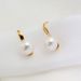 Sterling Silver Plated K Gold Simple Pearl Ear Buckle Earrings Female Niche Design Sense Earrings High Quality Elegant_voghion.com