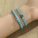 Heißer Verkauf Evil Eye Türkis Perlen Stapelbar Elastisches Verstellbares Armband_voghion.com