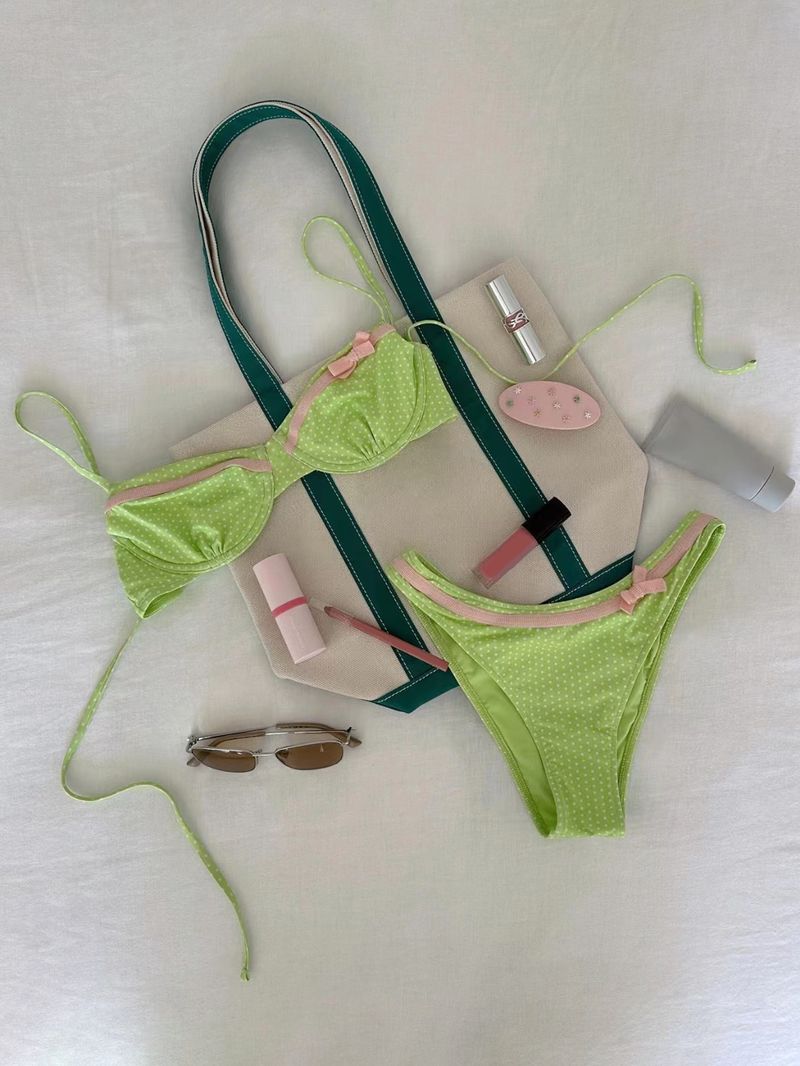Women's Clothing Swimsuit With Adjustable Shoulder Straps Cute Bikini Set_voghion.com