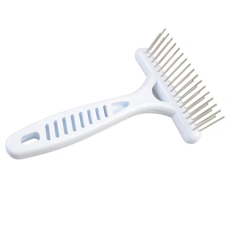 Peigne à ongles en acier inoxydable pour animaux de compagnie, peigne de beauté pour chats et chiens, à double rangée d'aiguilles en acier_voghion.com