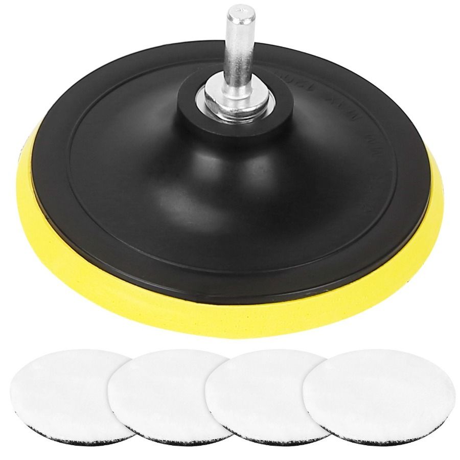 Polishing Buffing Set Mop Plush Wheels Polisher With 6in For 5Pcs Screw Pads Adapter Buffing Car Waxing Drill Car Drill M14_voghion.com