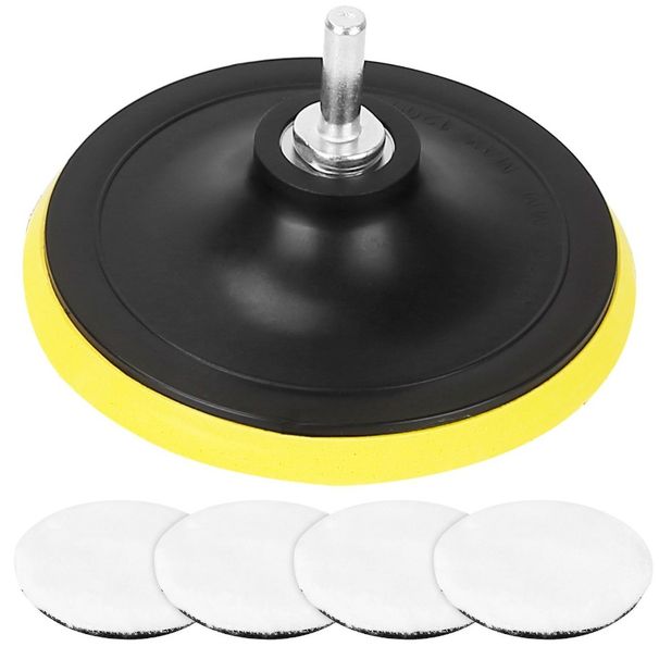 Polishing Buffing Set Mop Plush Wheels Polisher With 6in For 5Pcs Screw Pads Adapter Buffing Car Waxing Drill Car Drill M14_voghion.com