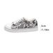 Foreign Trade Plus Size Women's European And American New Style Colorful Printed Low-top Canvas Lace-up Flat Single_voghion.com