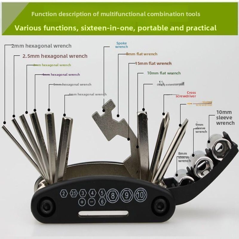 Tools Mountain Bike Tire Repair Set Wrench Bicycle Special Multi-Function Combination Tool Kit_voghion.com