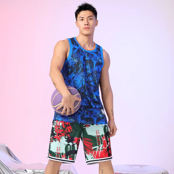 Αμερικάνικο μοντέρνο ανδρικό καλοκαιρινό γυμναστήριο τρεξίματος γρήγορου στεγνώματος Χαλαρό αμάνικο μπλουζάκι μπάσκετ_voghion.com