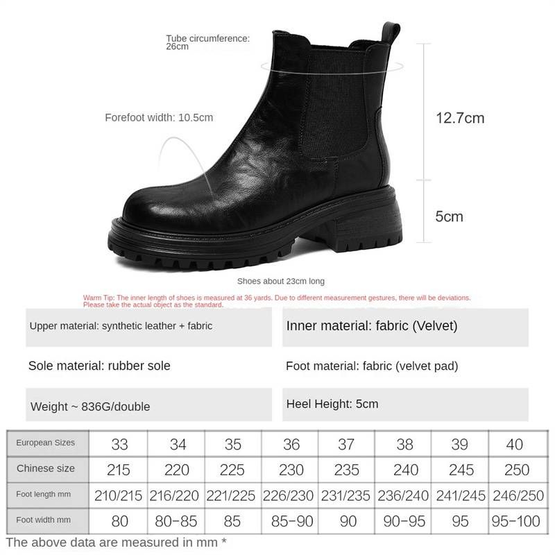 Cameido Women's thick-soled boots, British-style chimney short boots for autumn and winter 2024, women's boots with fleece sleeves._voghion.com
