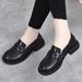Thick Soft Sole JK Small Leather Loafers High British Style 2024 Spring Versatile Women's Shoes Low Heel Comfortable_voghion.com