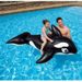 Inflatable Black Dolphin Large Whale Pool Ride-On Toy For Children And Adults Swimming Ring Water Float_voghion.com