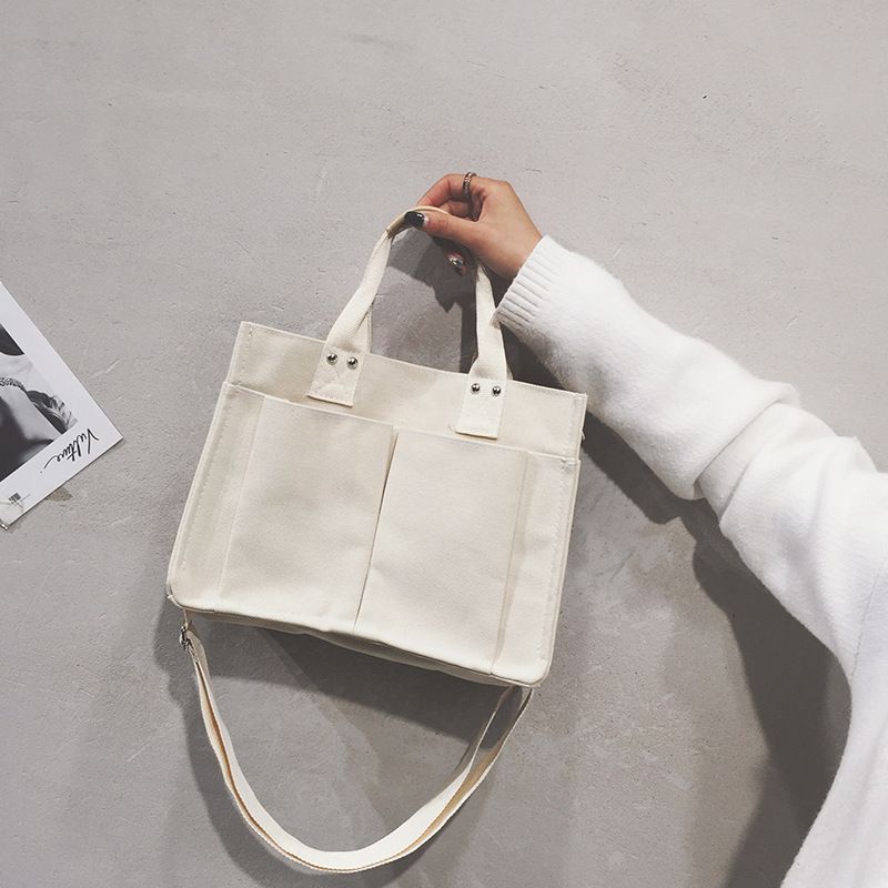 2023 New Korean Version Shoulder Bag Canvas Women's Bag Ins Ladies Diagonal portable canvas bag fashion handbag_voghion.com