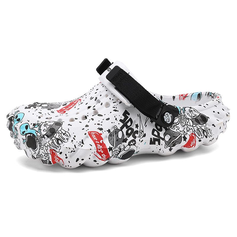 Sandali alla moda con punta in gomma perforata esterna da uomo_voghion.com